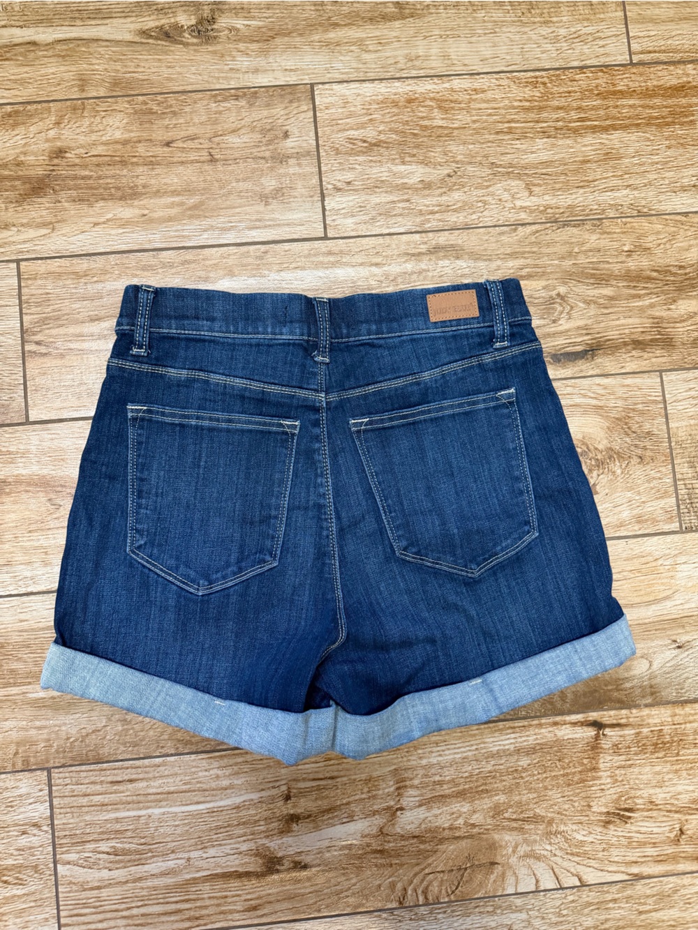 Judy Blue Dark Blue Rolled Cuff Denim Shorts - Picture 2 of 3